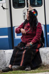 A nomad lady with her traditional headgear